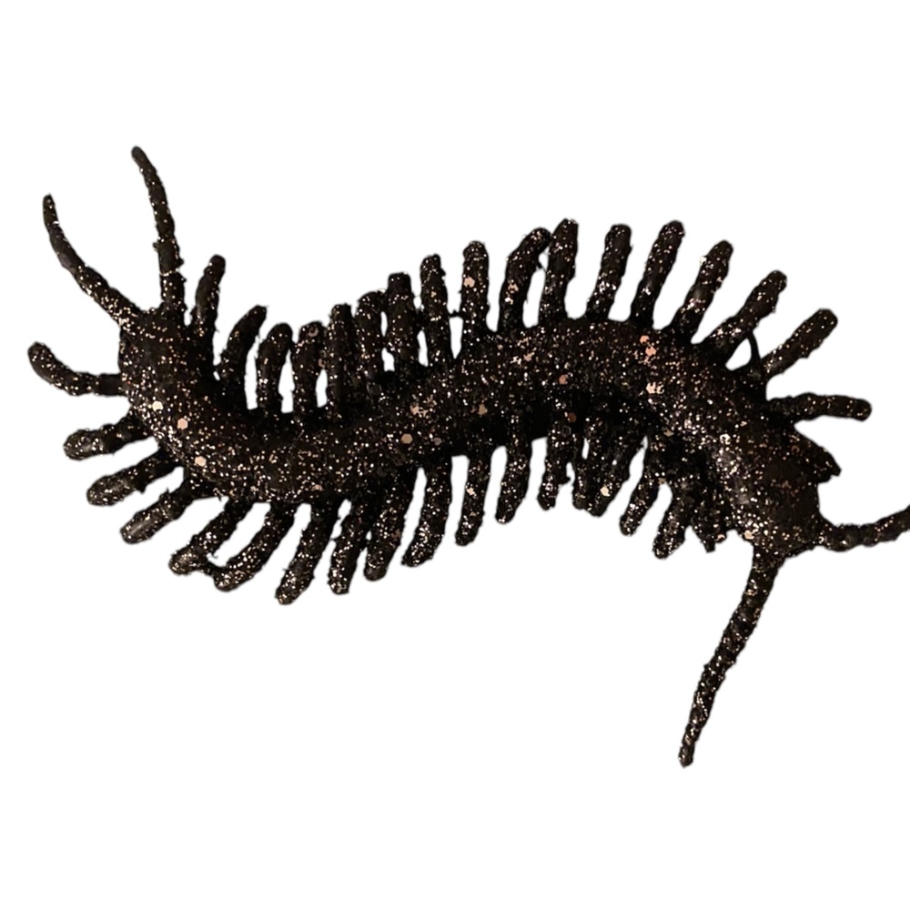 Creepy Crawley centipede Glitter hair clips